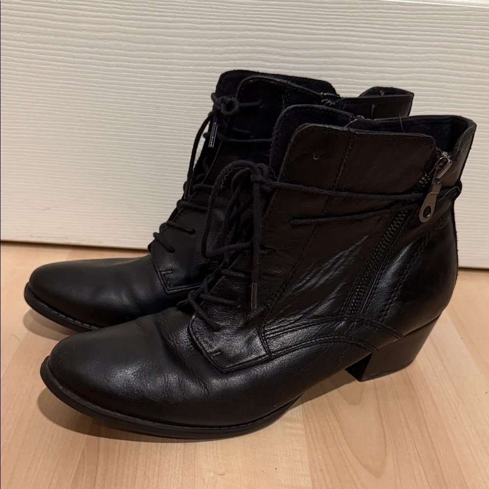 Luca Ferri Black Leather Ankle Boots 11